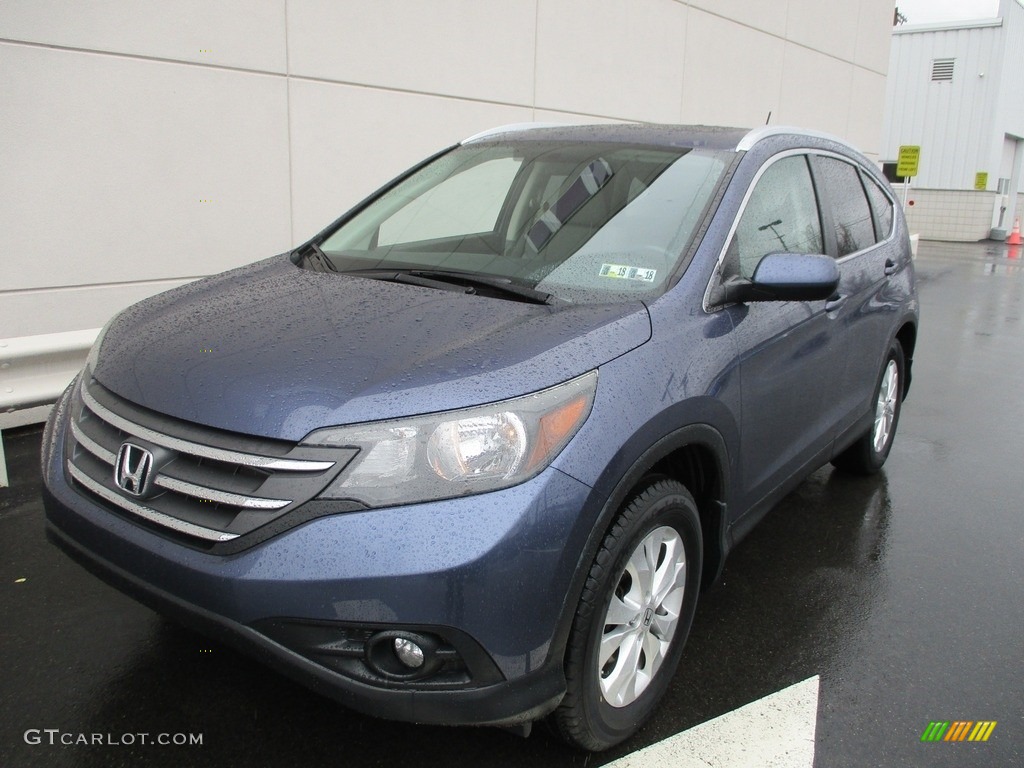 2012 CR-V EX-L 4WD - Twilight Blue Metallic / Gray photo #10