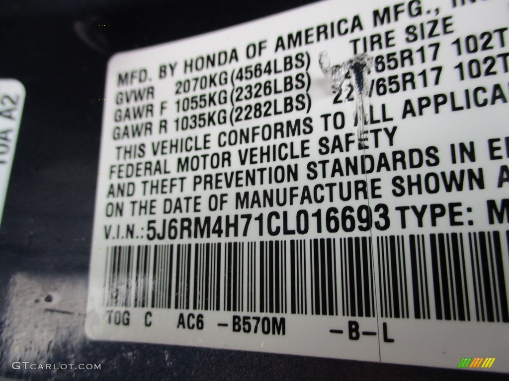 2012 CR-V EX-L 4WD - Twilight Blue Metallic / Gray photo #19