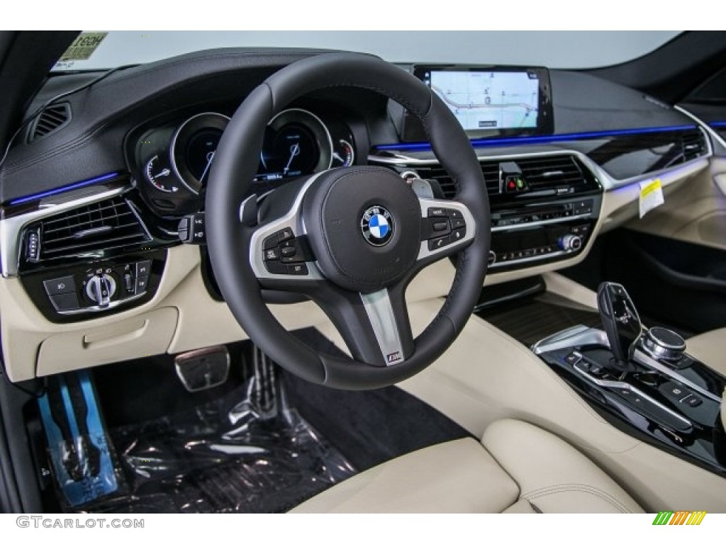 2017 5 Series 540i Sedan - Black Sapphire Metallic / Canberra Beige photo #6