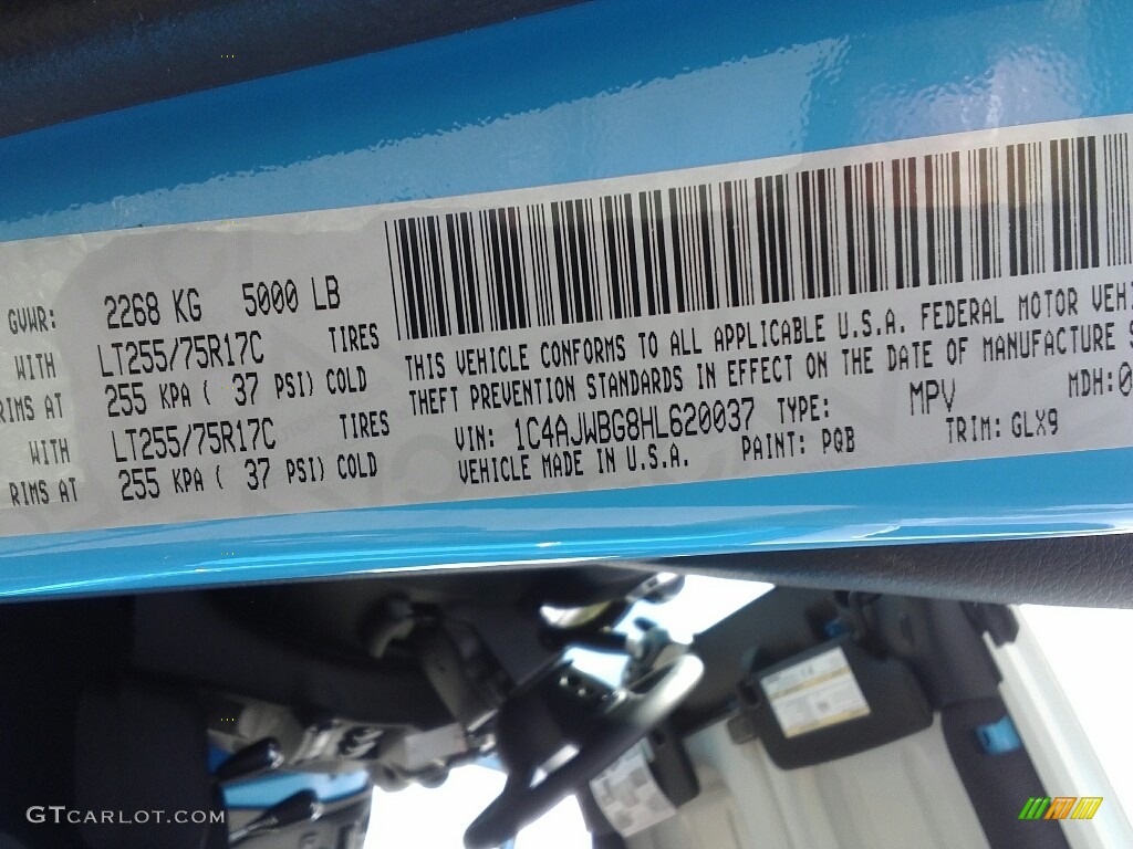 2017 Wrangler Color Code PQB for Chief Blue Photo #119589861