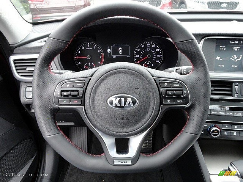 2017 Kia Optima SX Black Steering Wheel Photo #119590914
