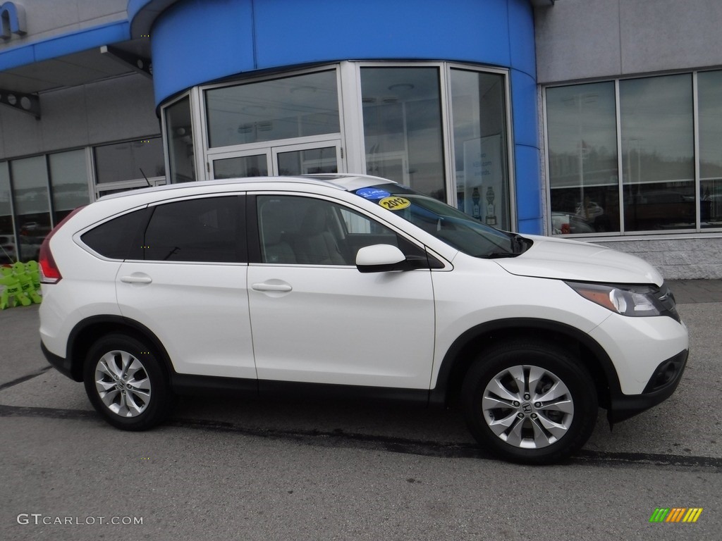 2012 CR-V EX-L 4WD - White Diamond Pearl / Beige photo #2