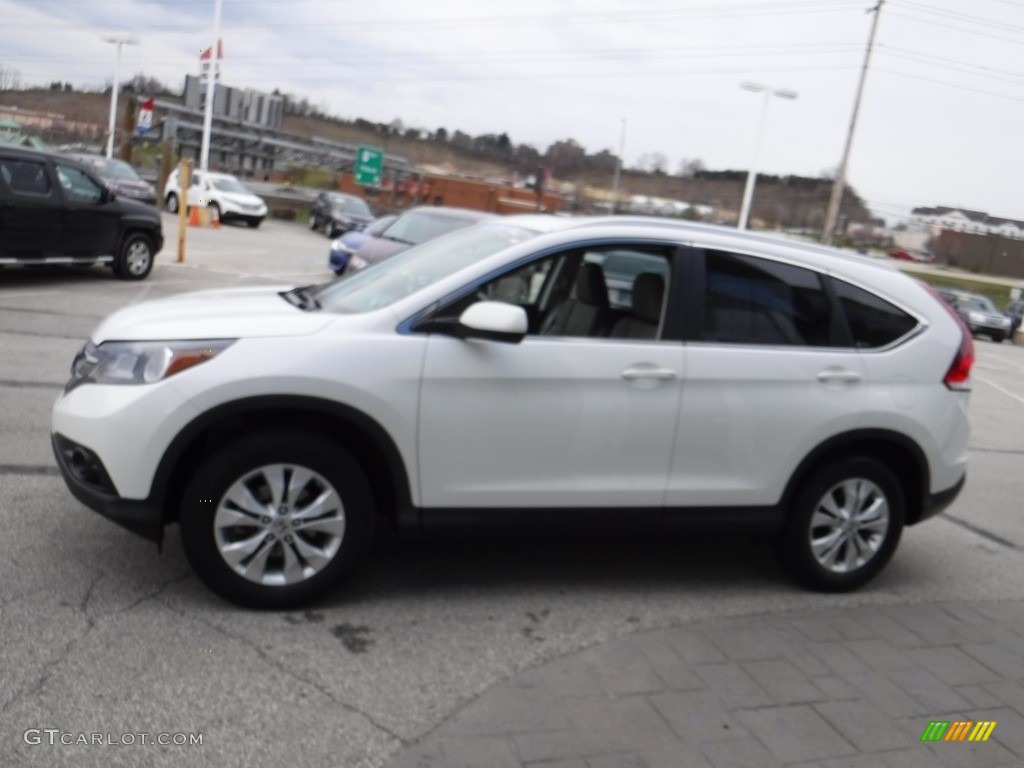 2012 CR-V EX-L 4WD - White Diamond Pearl / Beige photo #7