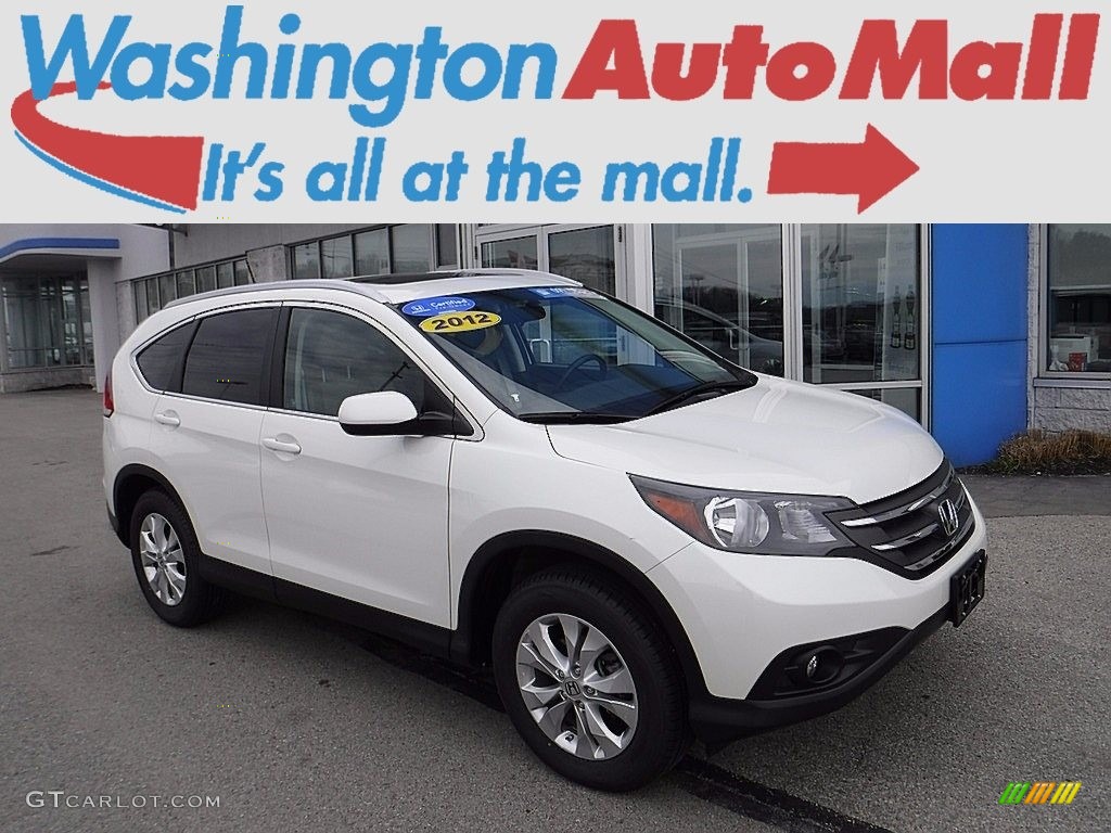 2012 CR-V EX-L 4WD - White Diamond Pearl / Beige photo #1