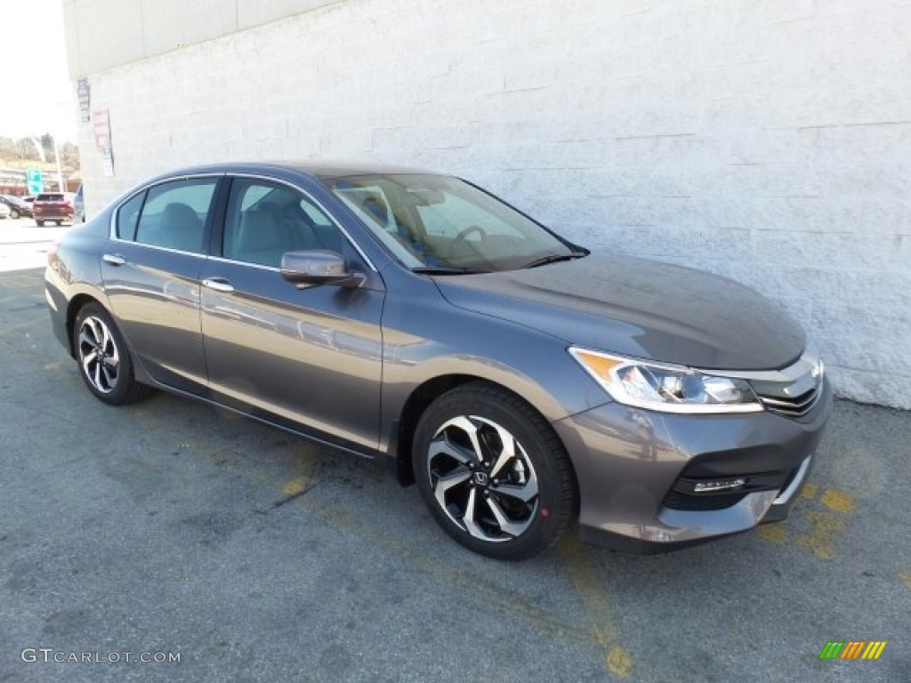 2017 Accord EX-L V6 Sedan - Modern Steel Metallic / Gray photo #1