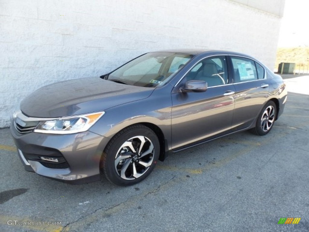 2017 Accord EX-L V6 Sedan - Modern Steel Metallic / Gray photo #5