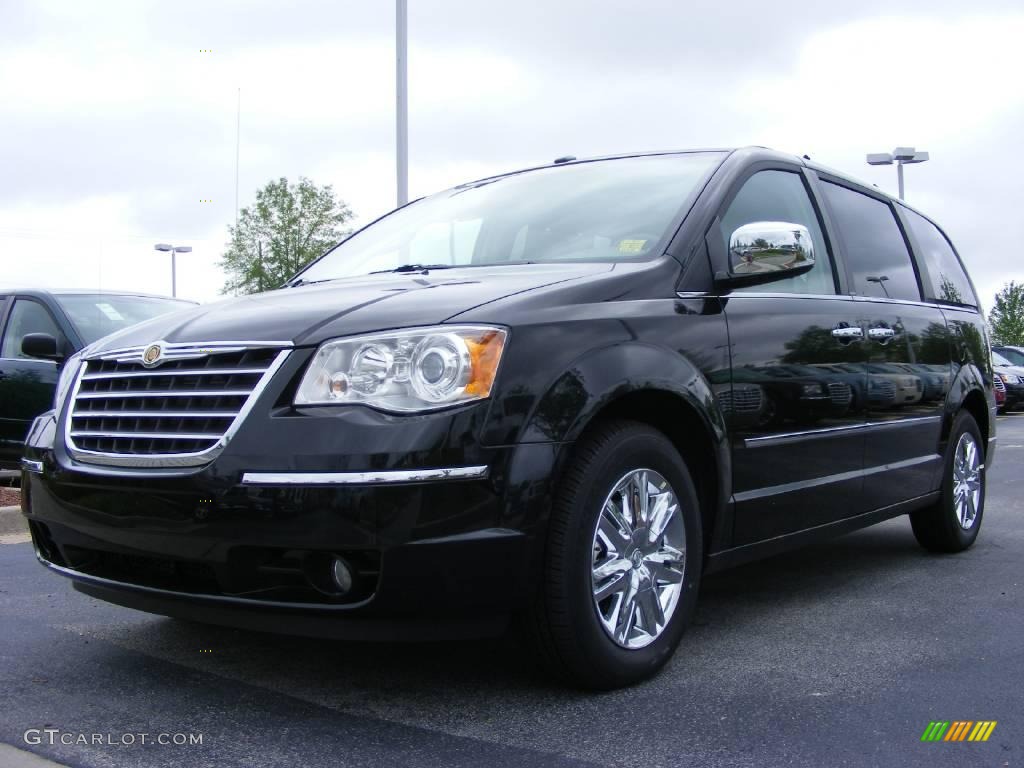 2009 Town & Country Limited - Brilliant Black Crystal Pearl / Medium Slate Gray/Light Shale photo #1