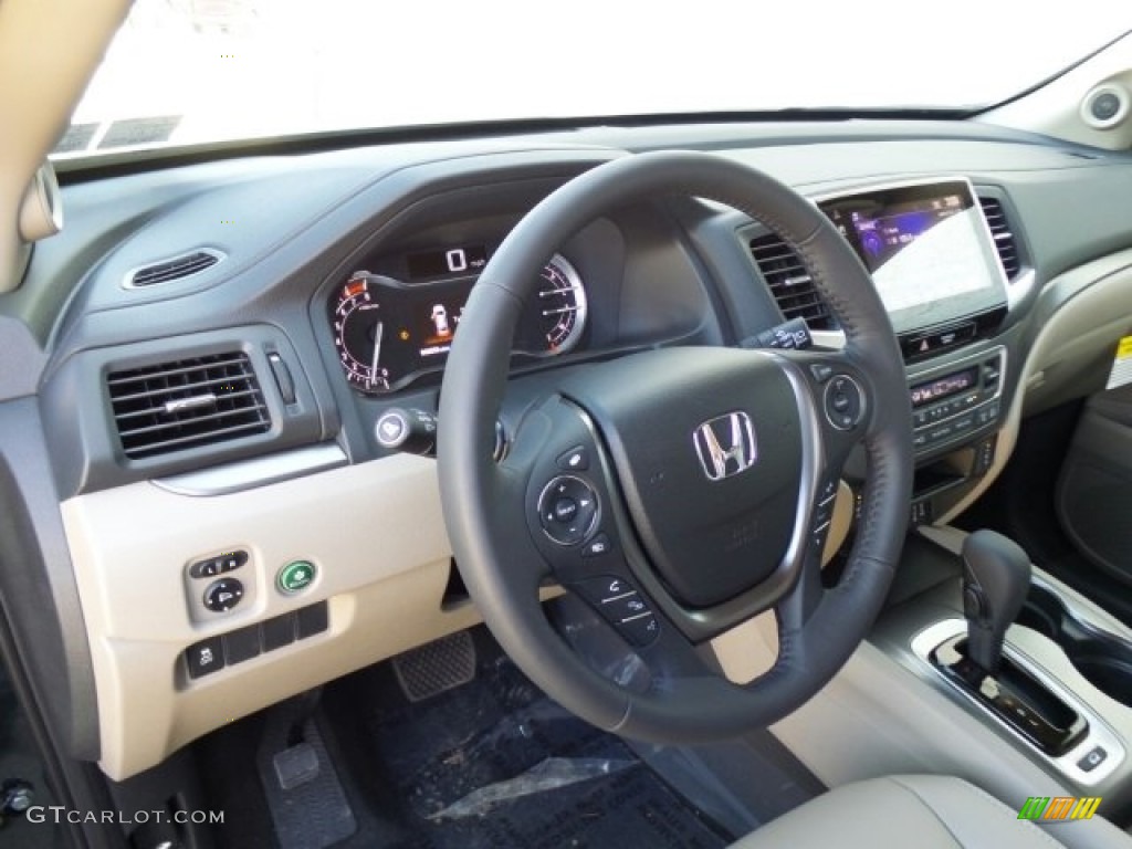 2017 Pilot EX-L AWD - Black Forest Pearl / Beige photo #9