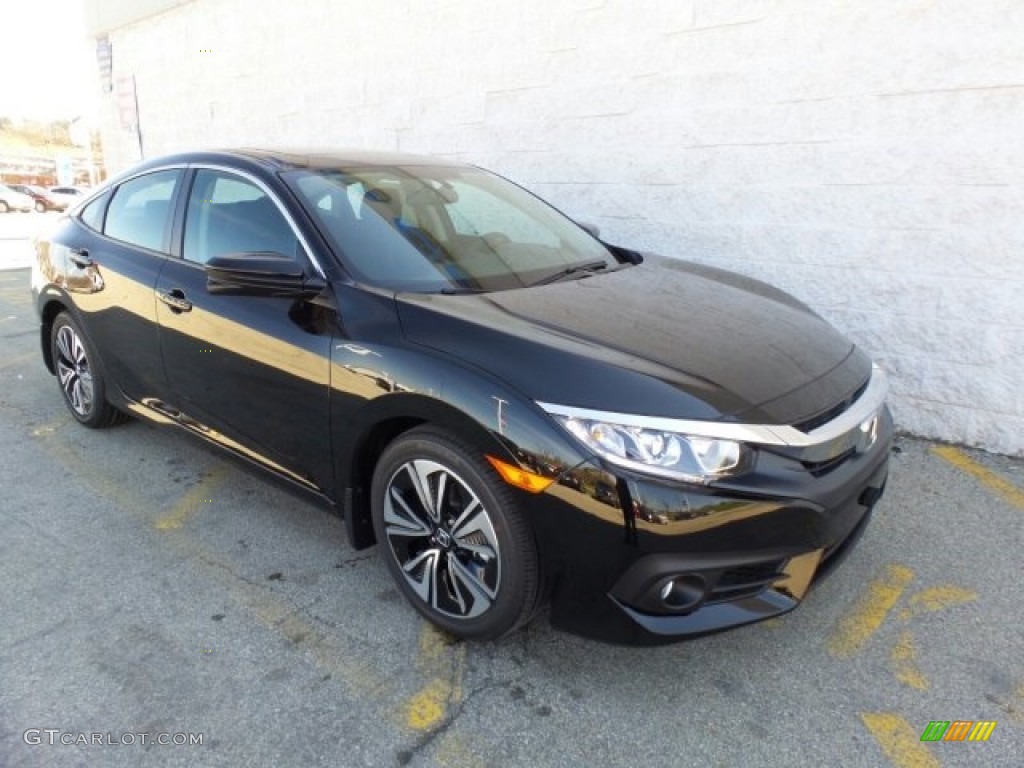 2017 Civic EX-T Sedan - Crystal Black Pearl / Black photo #1