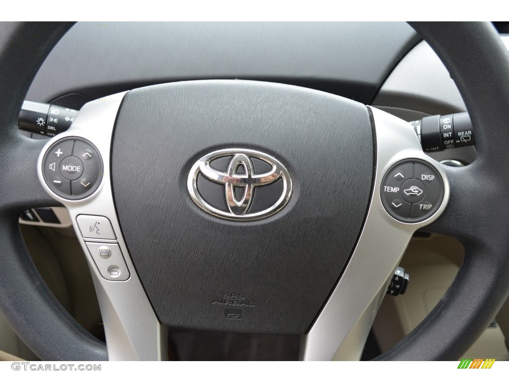2012 Prius 3rd Gen Four Hybrid - Black / Bisque photo #22