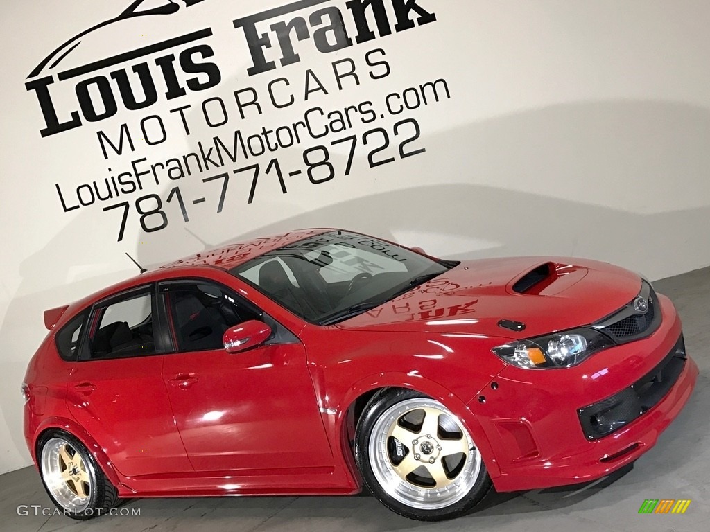 2008 Impreza WRX STi - Lightning Red / Carbon Black/Graphite Gray Alcantara photo #2