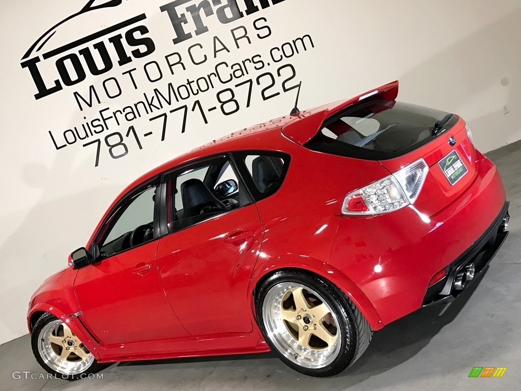 2008 Impreza WRX STi - Lightning Red / Carbon Black/Graphite Gray Alcantara photo #3