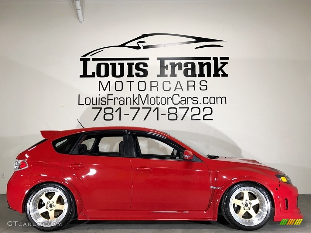 2008 Impreza WRX STi - Lightning Red / Carbon Black/Graphite Gray Alcantara photo #6