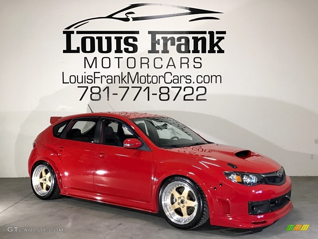 2008 Impreza WRX STi - Lightning Red / Carbon Black/Graphite Gray Alcantara photo #17