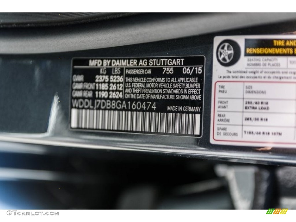 2016 CLS Color Code 755 for Steel Grey Metallic Photo #119606517
