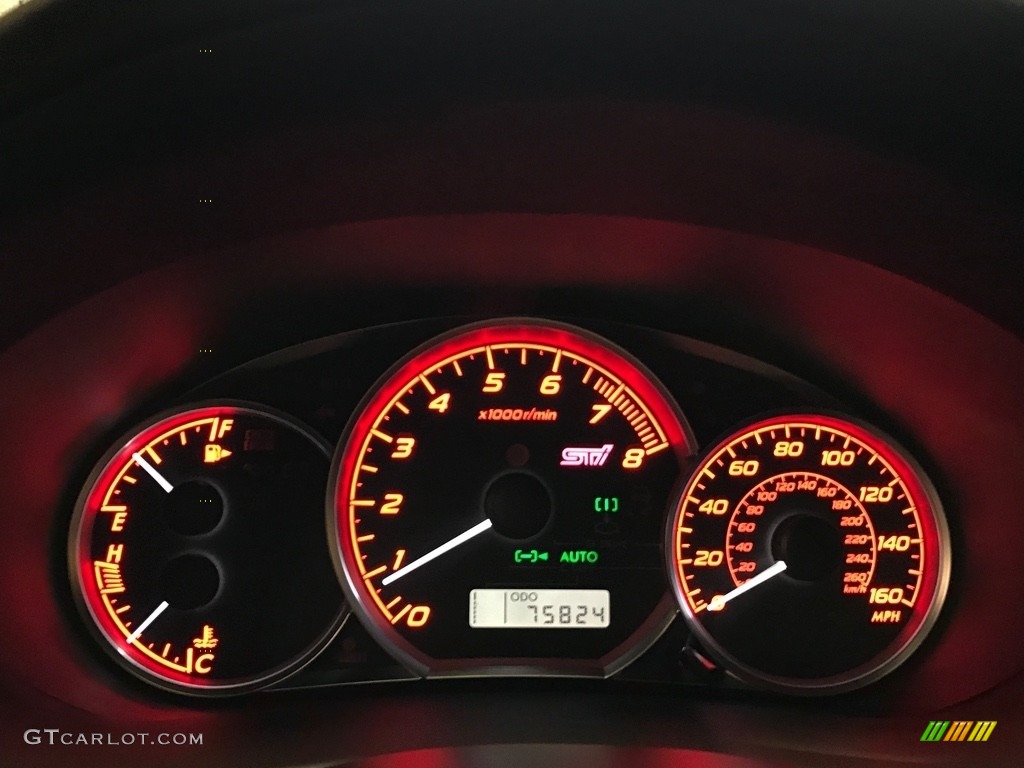 2008 Impreza WRX STi - Lightning Red / Carbon Black/Graphite Gray Alcantara photo #111