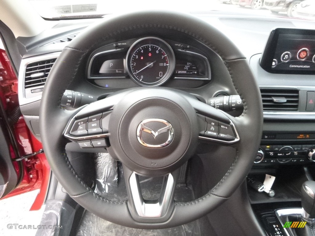 2017 Mazda MAZDA3 Grand Touring 5 Door Black Steering Wheel Photo #119610726
