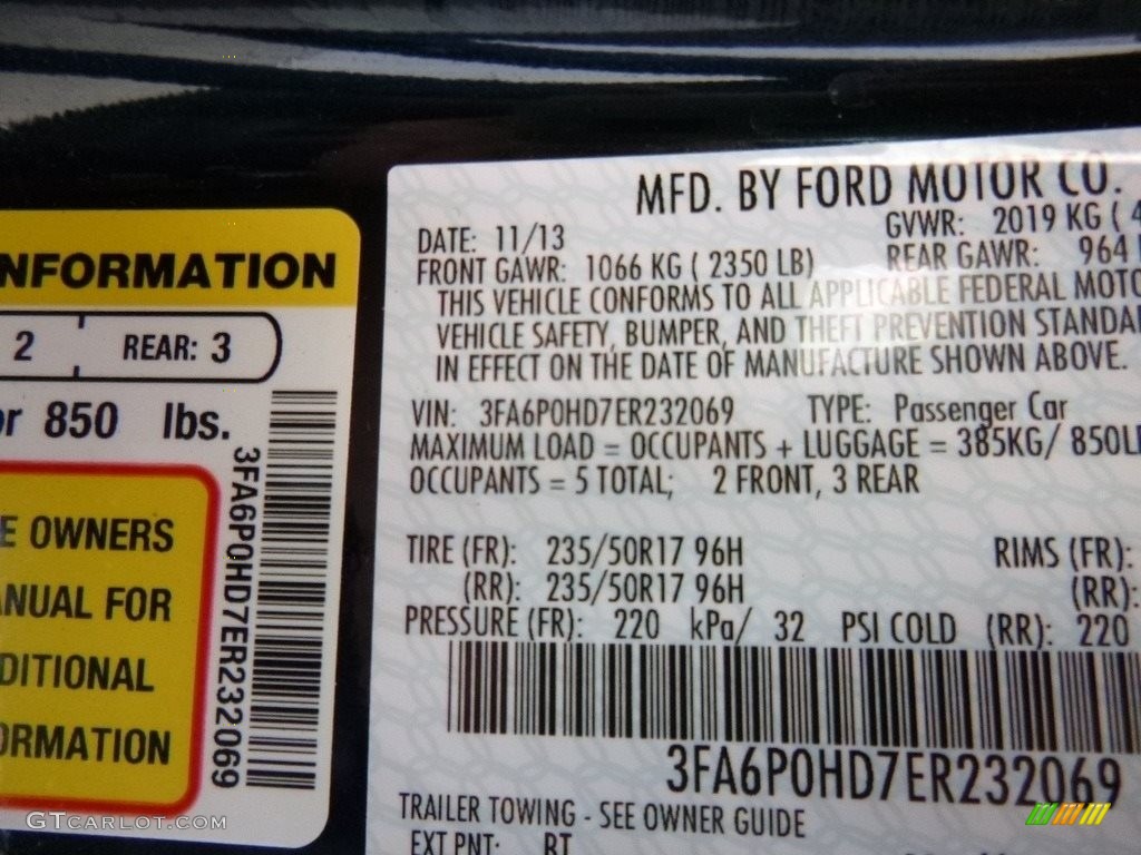 2014 Fusion SE EcoBoost - Dark Side / Charcoal Black photo #11