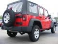 2009 Flame Red Jeep Wrangler Unlimited X 4x4  photo #3