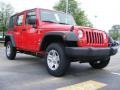 2009 Flame Red Jeep Wrangler Unlimited X 4x4  photo #4