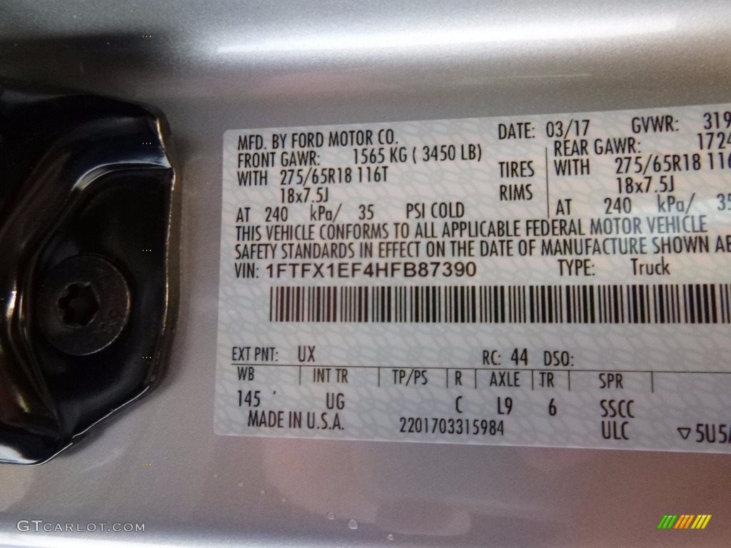 2017 F150 XLT SuperCab 4x4 - Ingot Silver / Earth Gray photo #11
