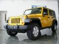 2009 Detonator Yellow Jeep Wrangler Unlimited Rubicon 4x4  photo #1