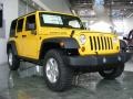 2009 Detonator Yellow Jeep Wrangler Unlimited Rubicon 4x4  photo #3