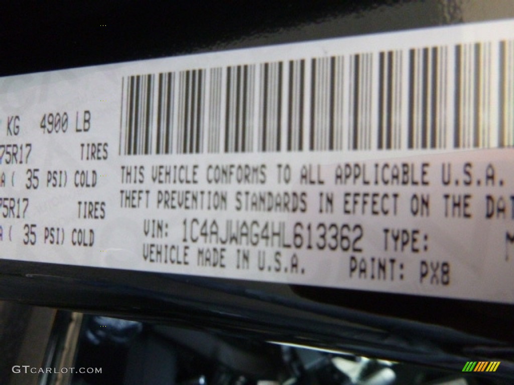 2017 Wrangler Sport 4x4 - Black / Black photo #14