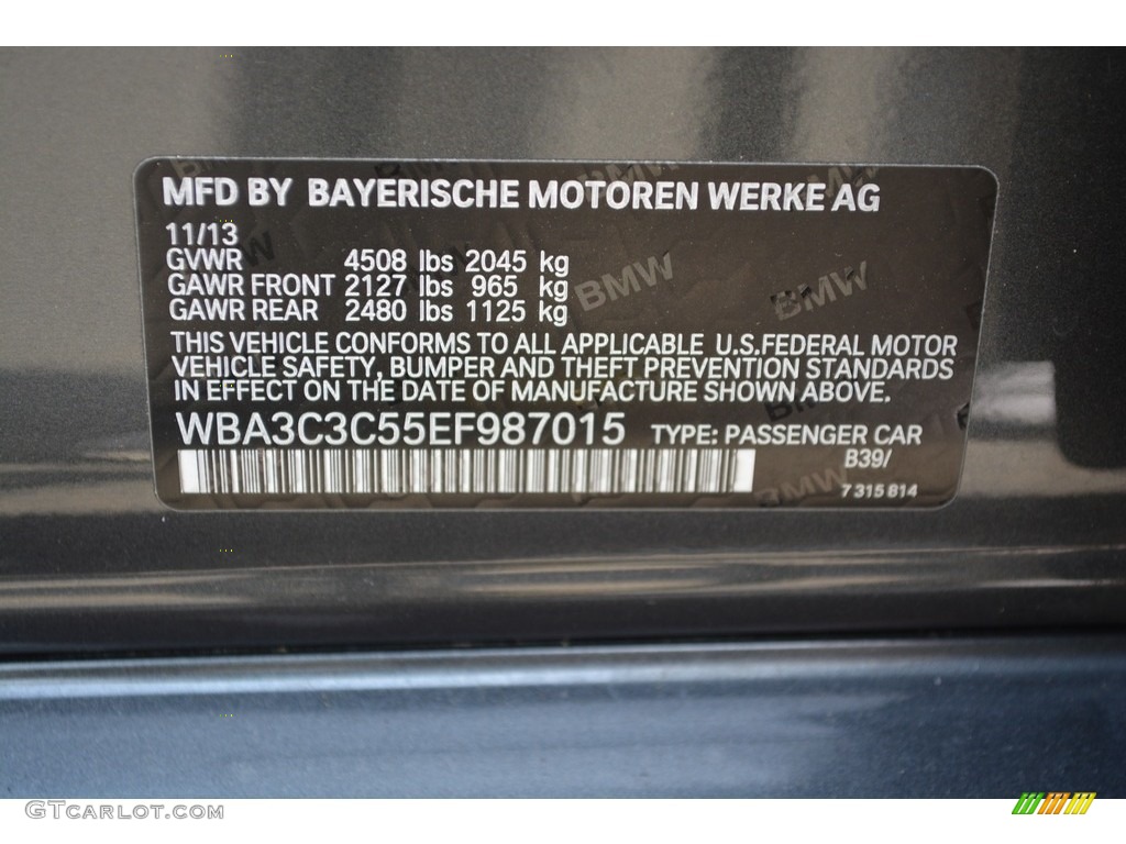 2014 3 Series 320i xDrive Sedan - Mineral Grey Metallic / Black photo #34