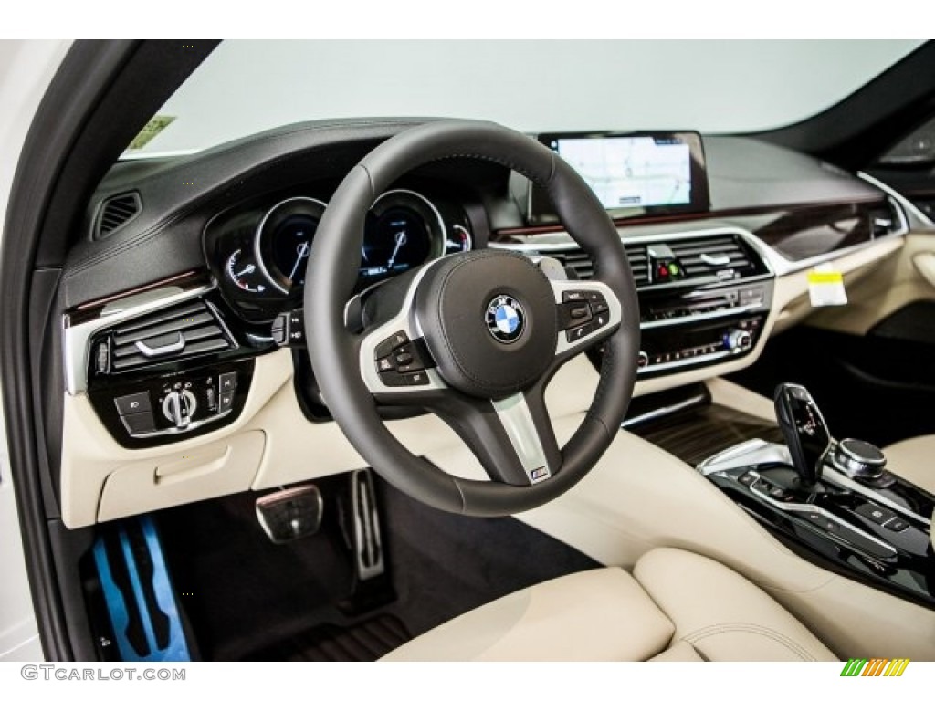 2017 5 Series 540i Sedan - Alpine White / Canberra Beige photo #5