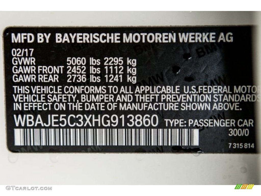 2017 5 Series 540i Sedan - Alpine White / Canberra Beige photo #11