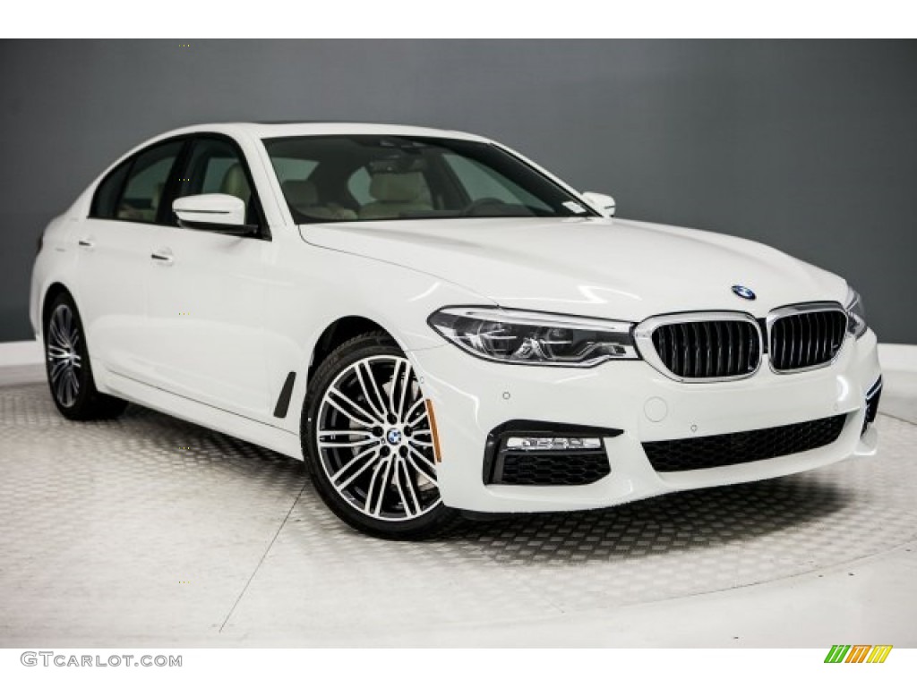 2017 5 Series 540i Sedan - Alpine White / Canberra Beige photo #12