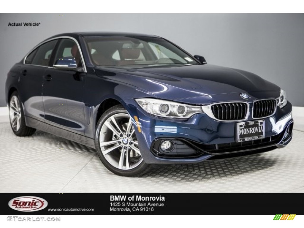 2017 4 Series 430i Gran Coupe - Midnight Blue Metallic / Coral Red photo #1