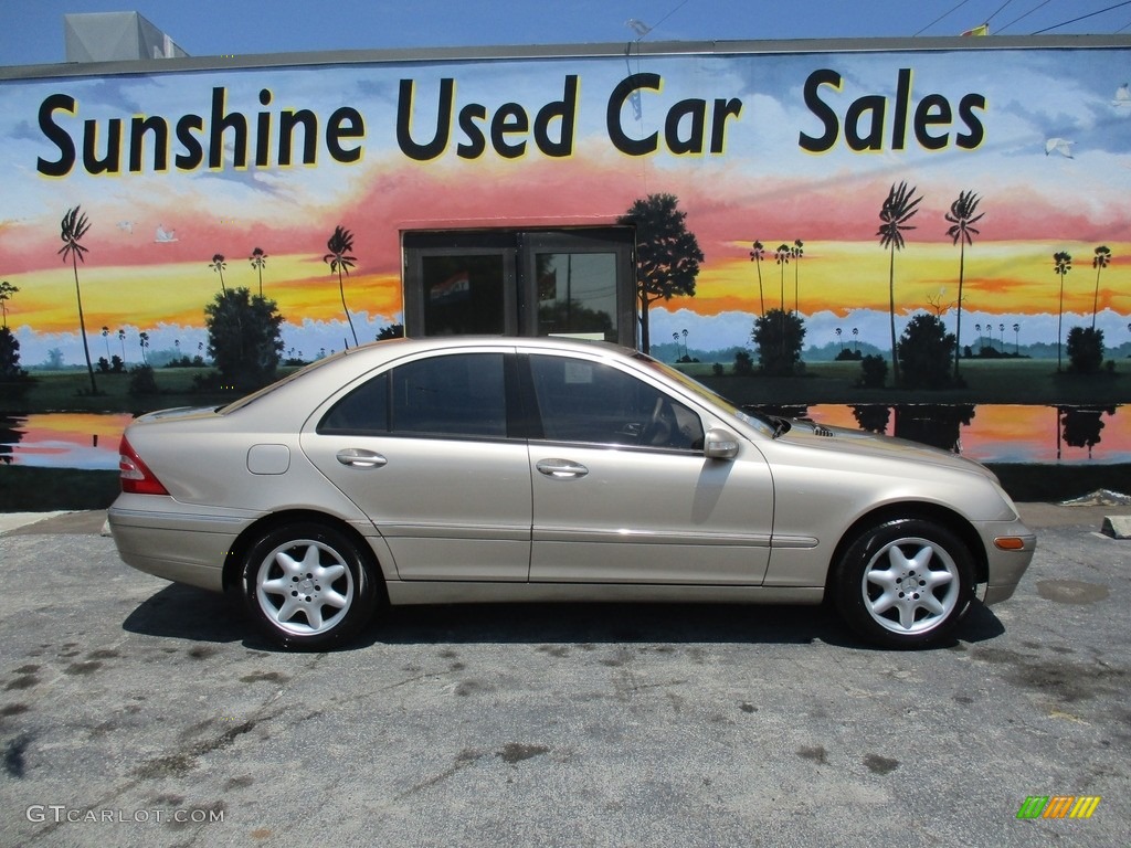 2003 C 240 Sedan - Desert Silver Metallic / Java photo #4