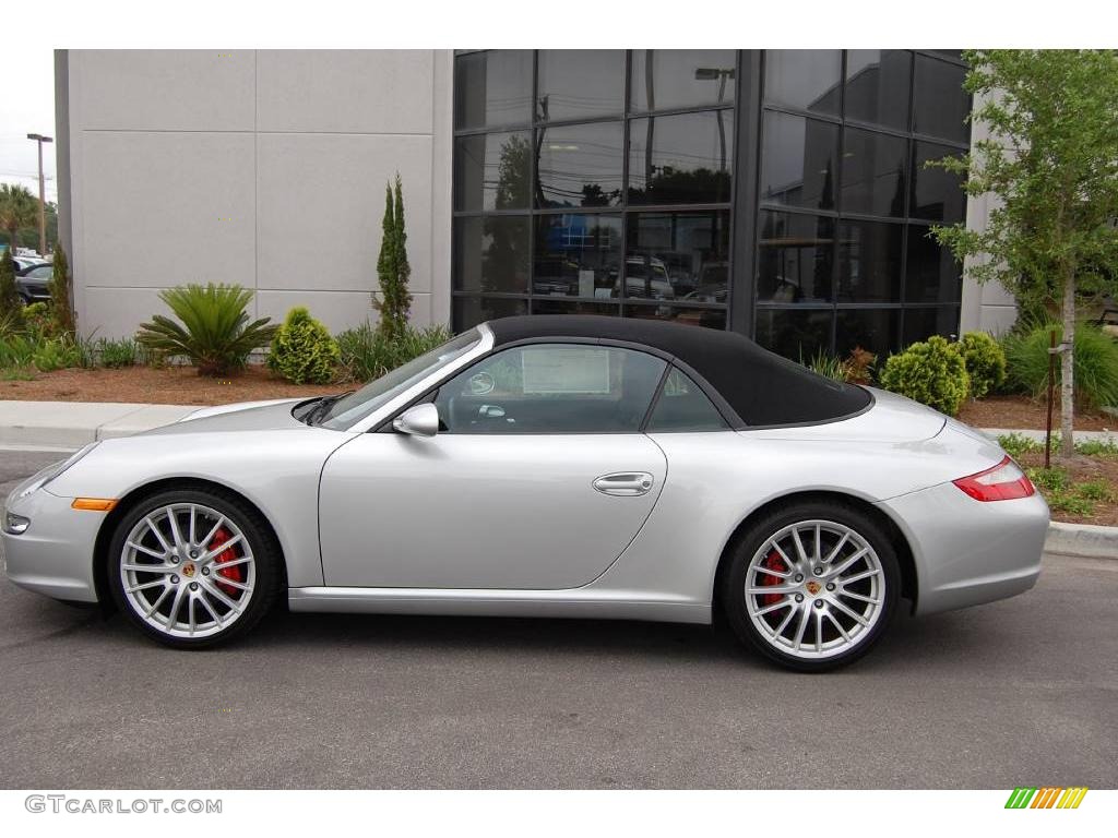 2008 911 Carrera S Cabriolet - Arctic Silver Metallic / Black photo #2
