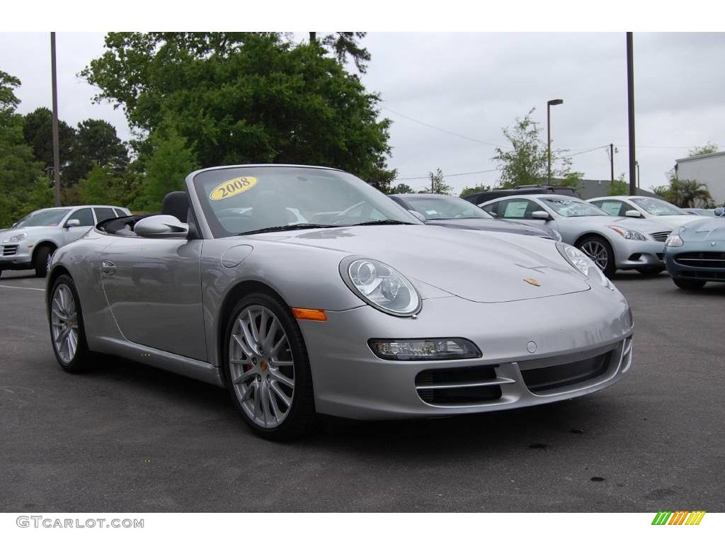 2008 911 Carrera S Cabriolet - Arctic Silver Metallic / Black photo #3