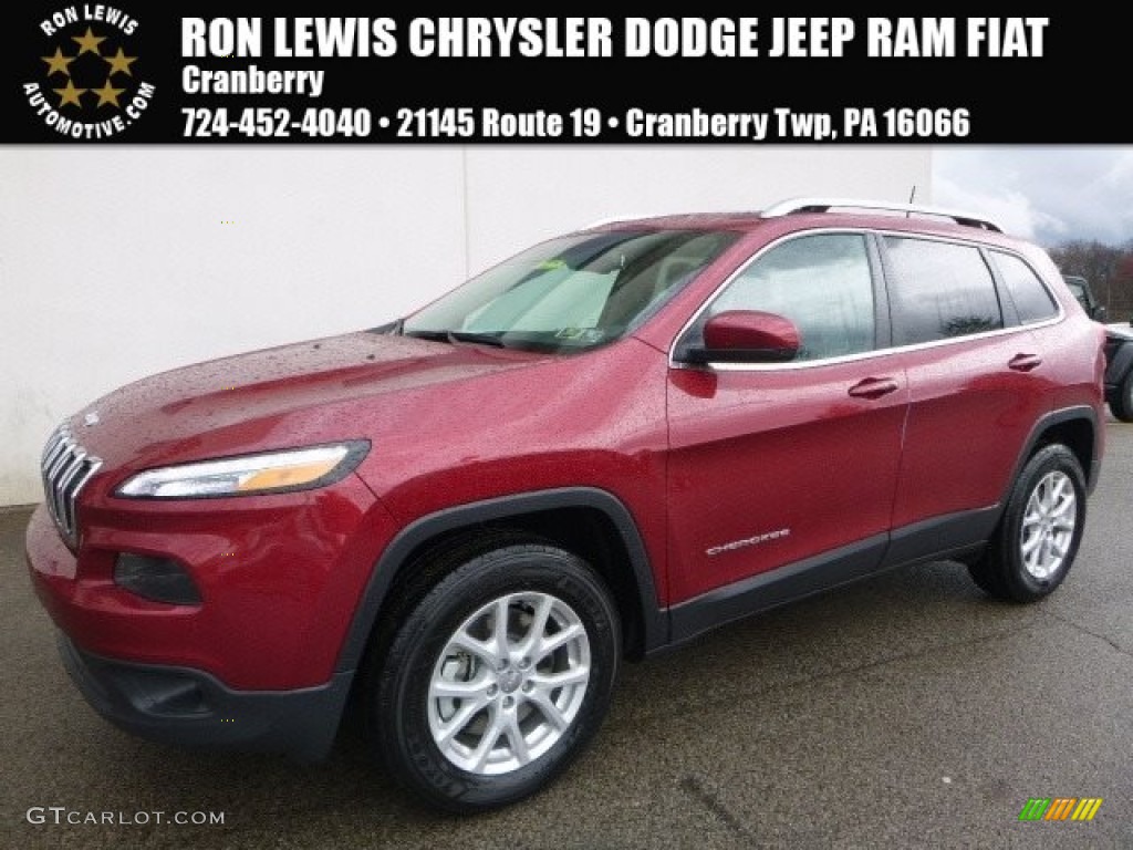 2017 Cherokee Latitude 4x4 - Deep Cherry Red Crystal Pearl / Black photo #1