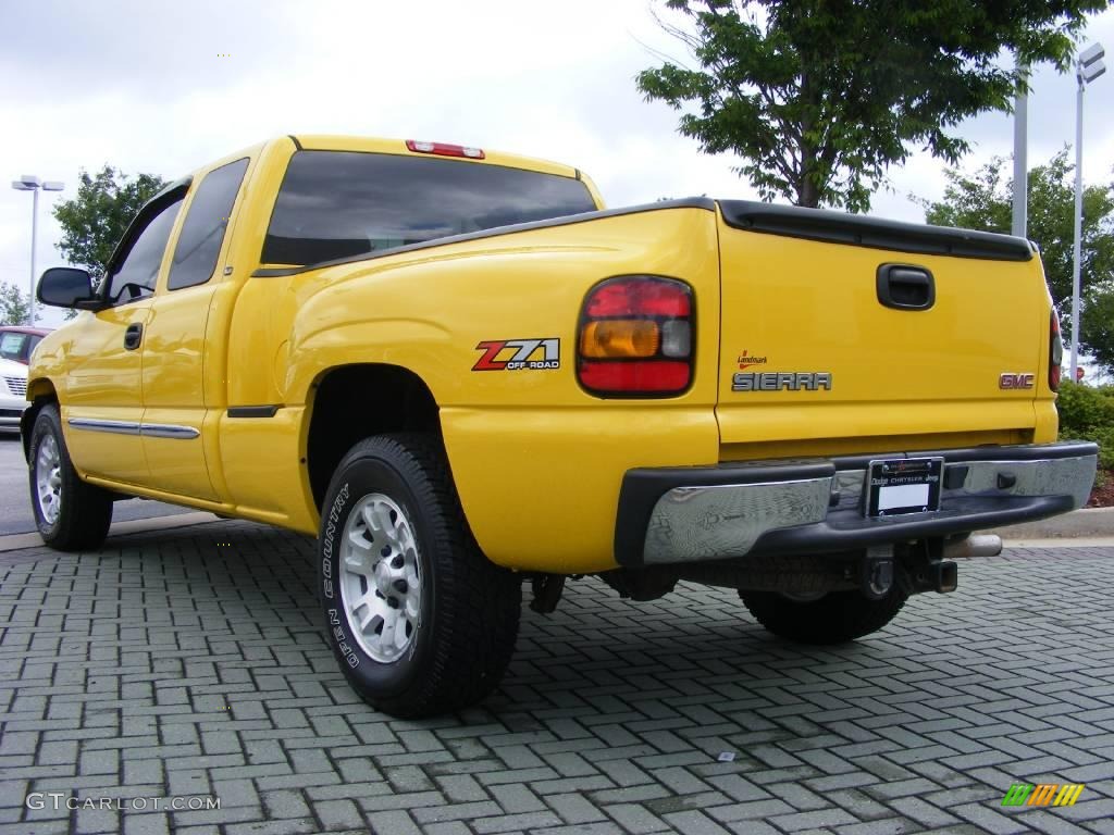 2005 Sierra 1500 Z71 Extended Cab 4x4 - Flame Yellow / Dark Pewter photo #3