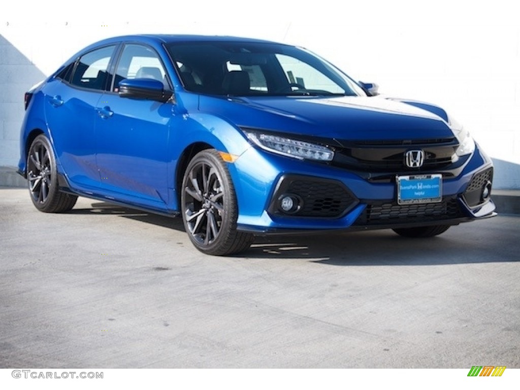 2017 Civic Sport Touring Hatchback - Aegean Blue Metallic / Black photo #1