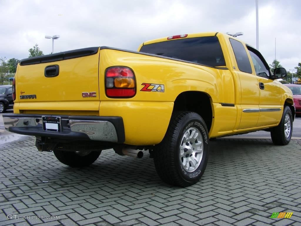 2005 Sierra 1500 Z71 Extended Cab 4x4 - Flame Yellow / Dark Pewter photo #5