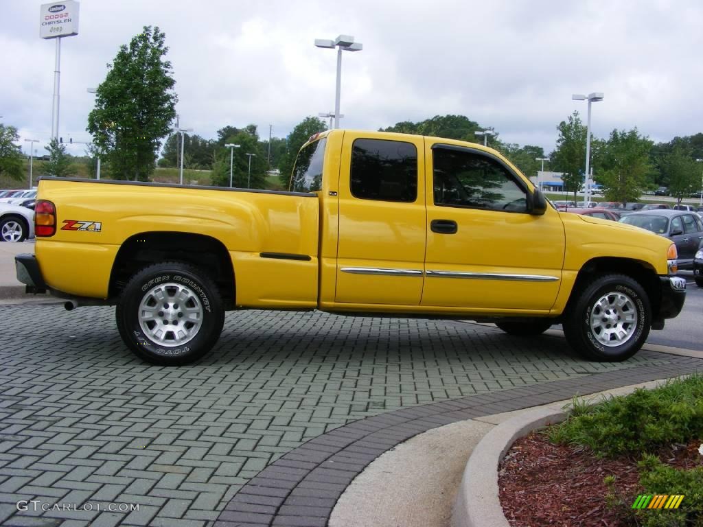 2005 Sierra 1500 Z71 Extended Cab 4x4 - Flame Yellow / Dark Pewter photo #6