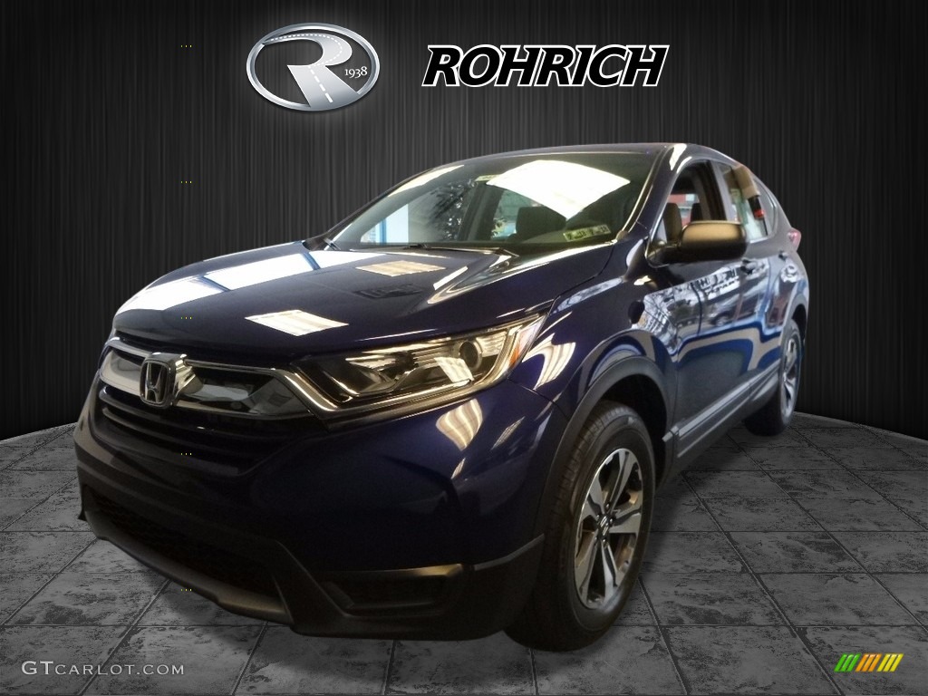 2017 CR-V LX AWD - Obsidian Blue Pearl / Gray photo #4