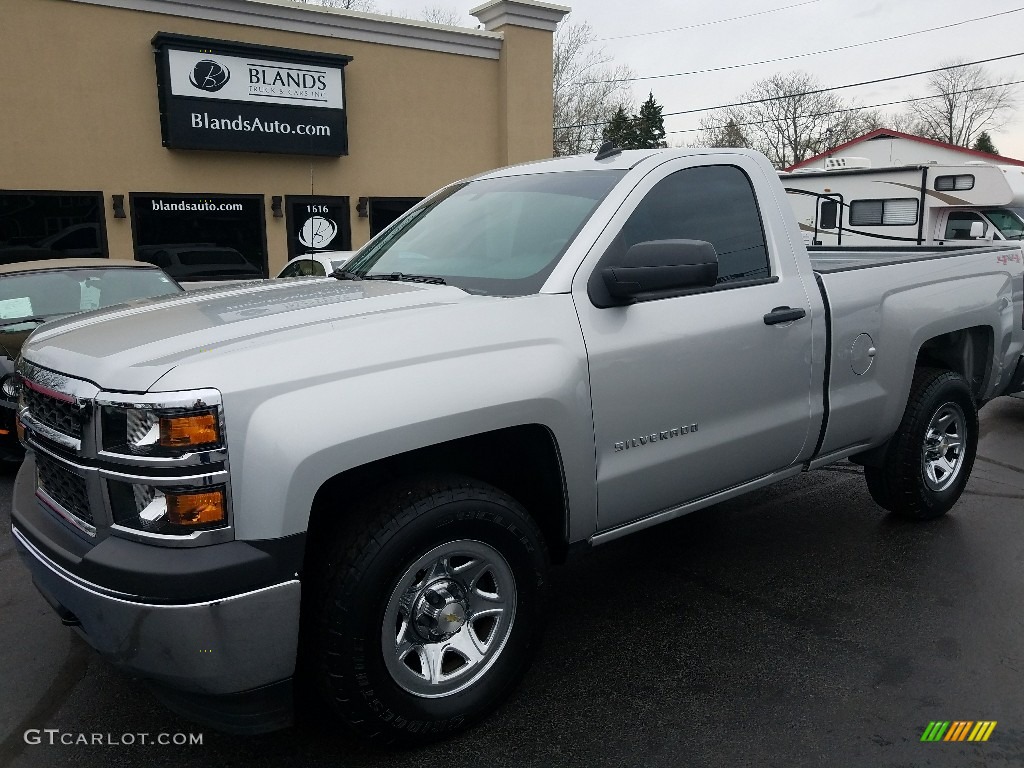 2014 Silverado 1500 WT Regular Cab 4x4 - Silver Ice Metallic / Jet Black/Dark Ash photo #1