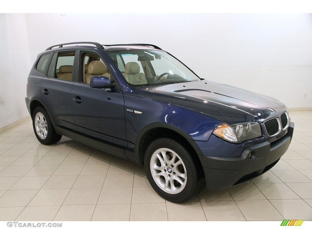 2005 X3 2.5i - Mystic Blue Metallic / Sand Beige photo #1