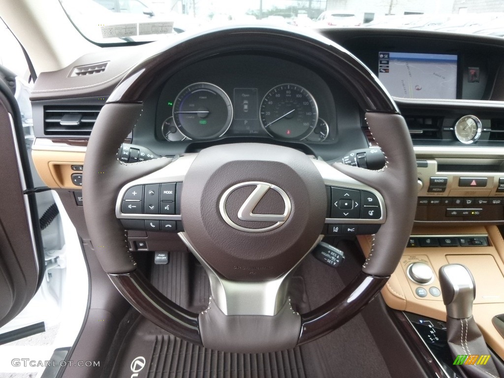 2017 Lexus ES 300h Hybrid Flaxen Steering Wheel Photo #119668488