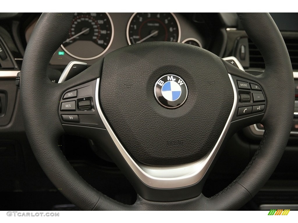 2017 BMW 4 Series 430i xDrive Convertible Saddle Brown Steering Wheel Photo #119668749