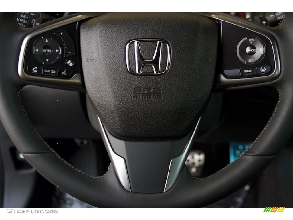 2017 Honda Civic Sport Touring Hatchback Black Steering Wheel Photo #119678394