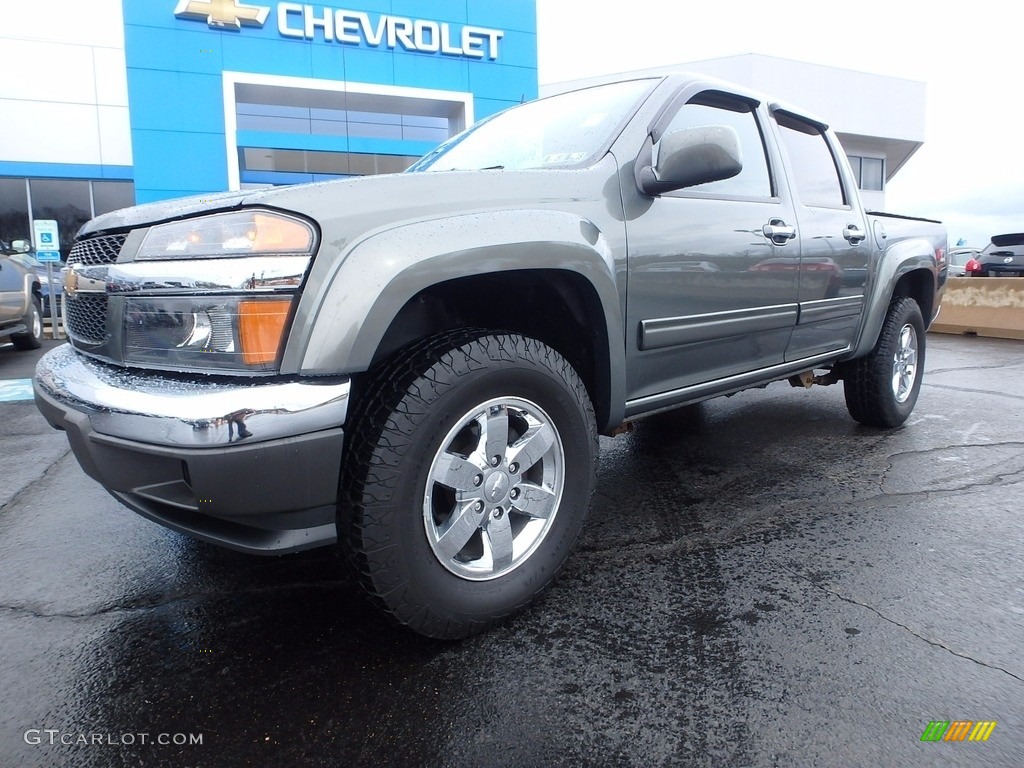 2011 Colorado LT Crew Cab 4x4 - Steel Green Metallic / Ebony photo #2