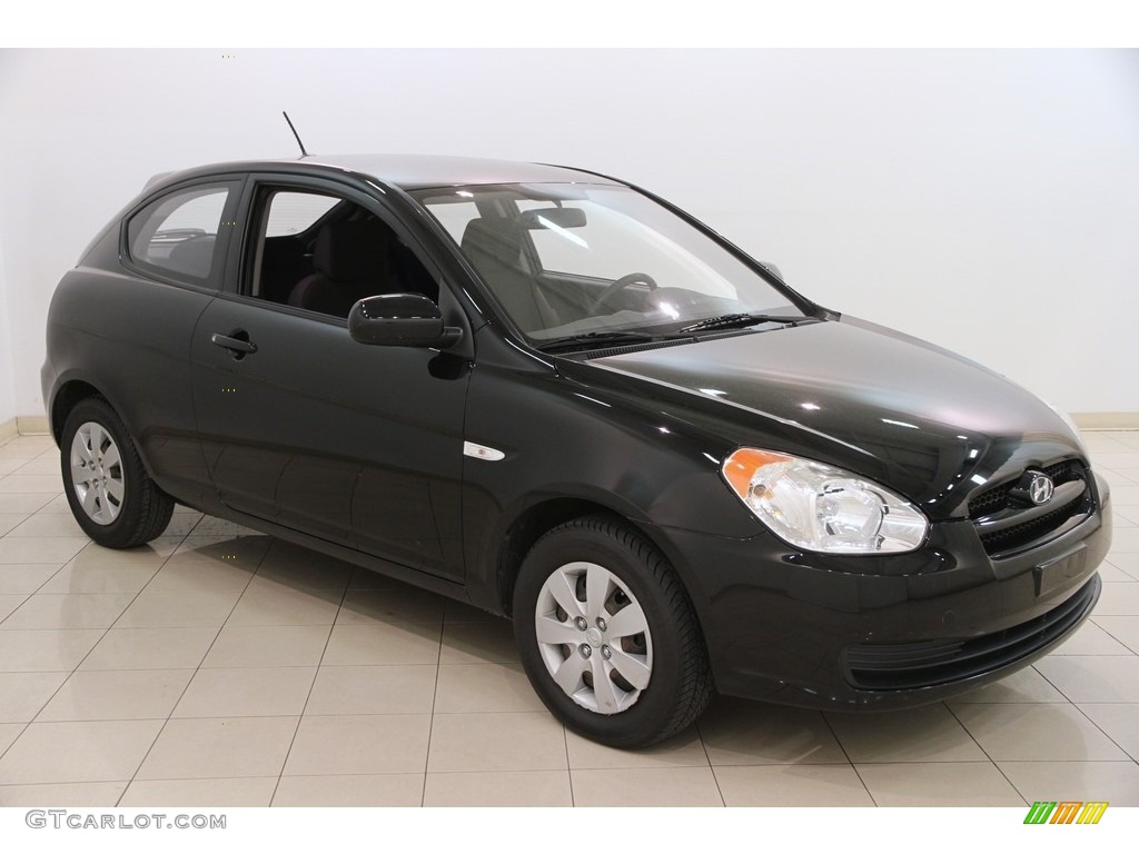 2010 Accent GS 3 Door - Ebony Black / Black photo #1