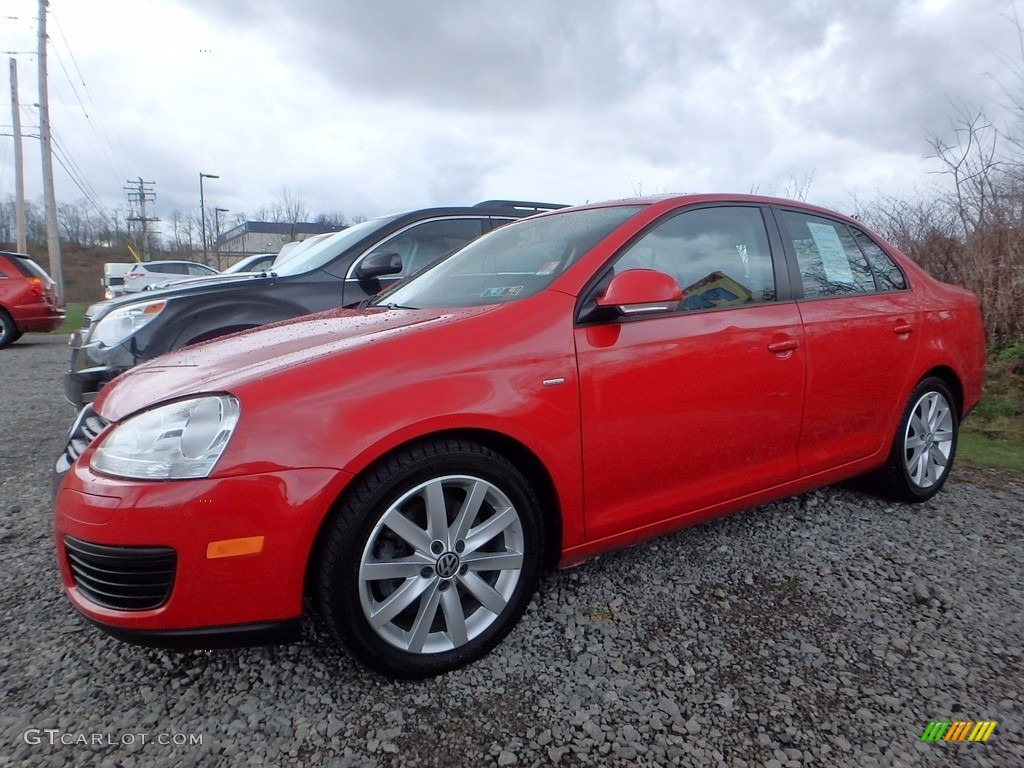 2010 Jetta Wolfsburg Edition Sedan - Salsa Red / Titan Black photo #1